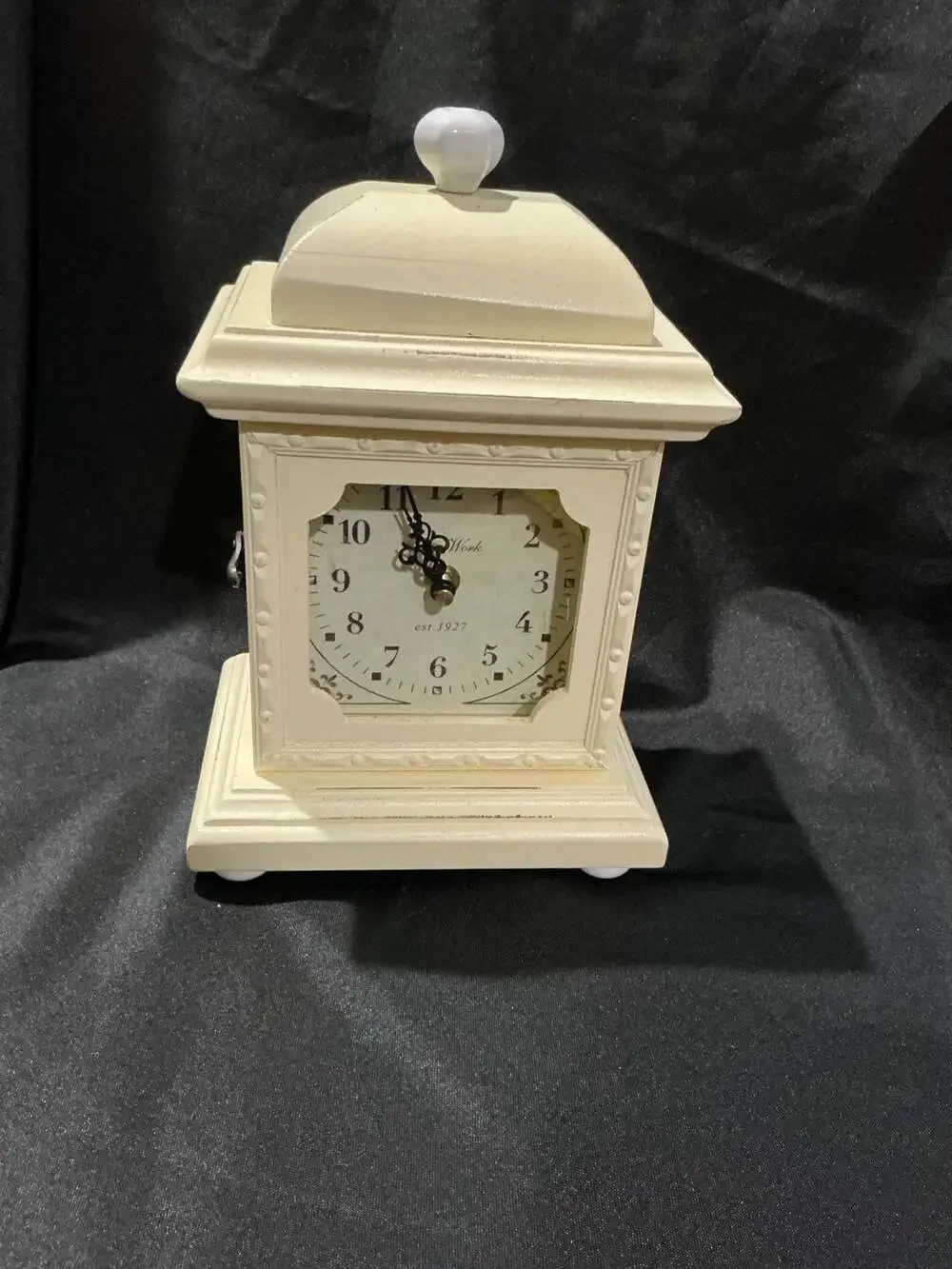 Creative Co-Op Cream Wood Mantle Clock